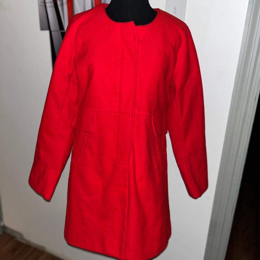 NWT Red faux wool jacket - XL (fits like M/L)